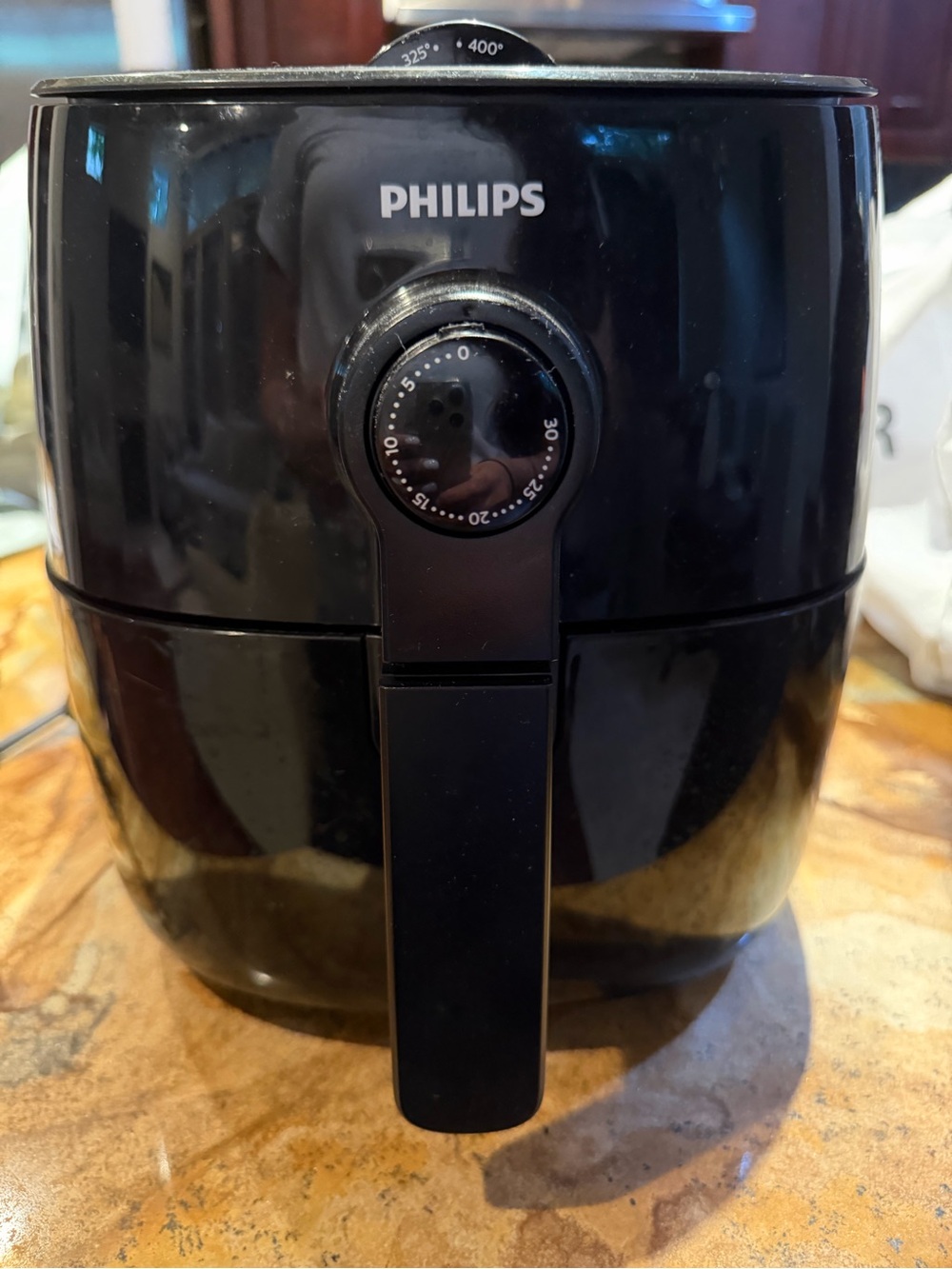 Philips TurboStar Black Countertop Air Fryer with Analog Dial